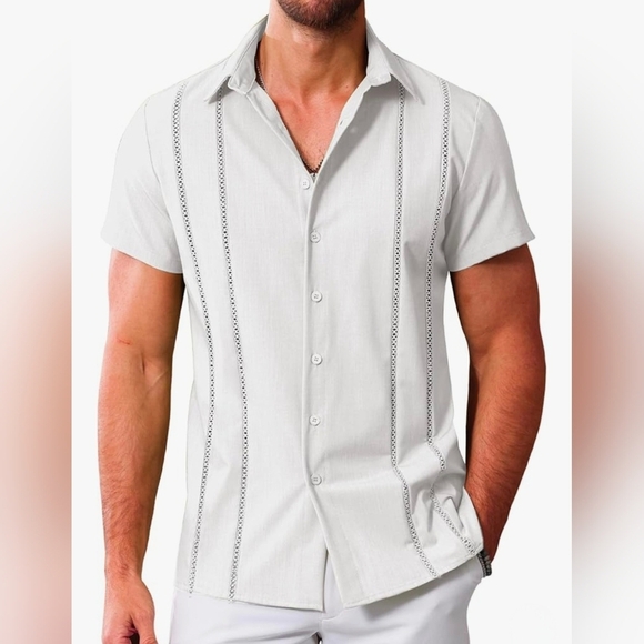 LETSEE Men's Cuban Guayabera Shirt #906 - Picture 1 of 13
